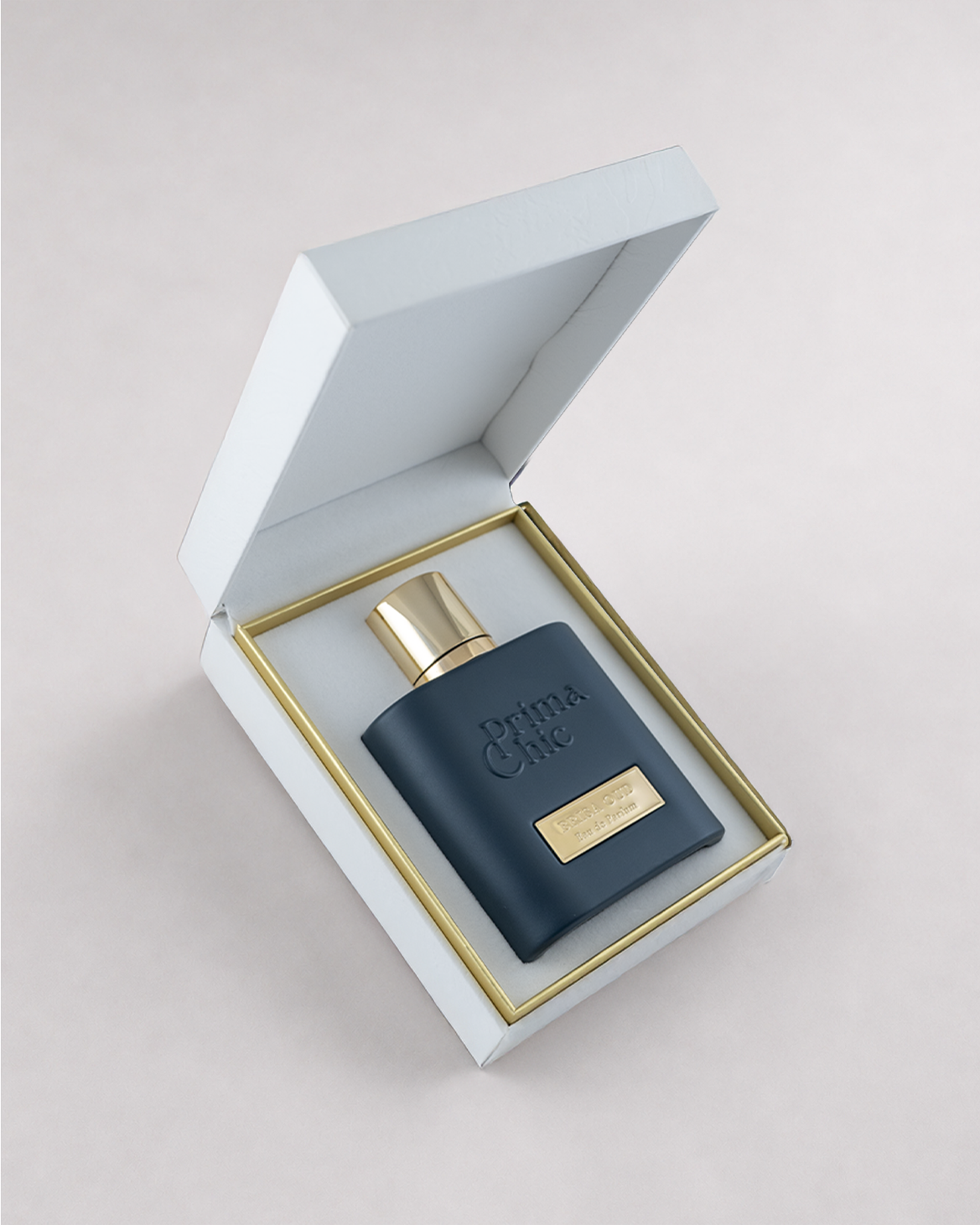 Brisa Oud men's eau de parfum 100ml by Prima Chic - bottle side angle, spiced woody oud perfume Dubai