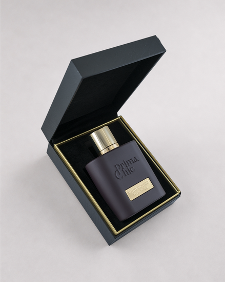 Vino Rouge unisex eau de parfum 100ml by Prima Chic - bottle side angle, warm spicy oud perfume Dubai