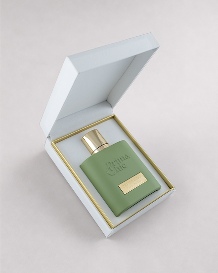 Esmeralda unisex eau de parfum 100ml by Prima Chic - bottle side angle, fresh green rose perfume Dubai