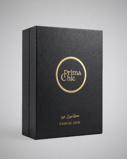 Casual Oud unisex eau de parfum 100ml by Prima Chic - lifestyle shot, oud leather perfume Dubai
