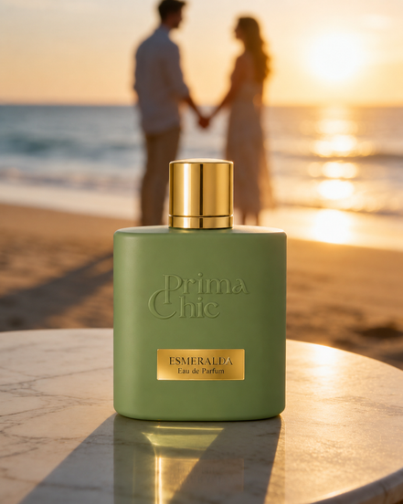 Prima Chic Esmeralda 100ml EDP gift box - fresh green rose unisex perfume, Dubai UAE
