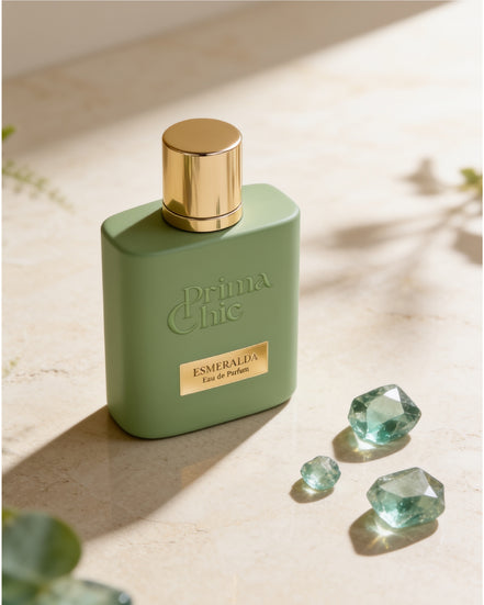 Prima Chic Esmeralda eau de parfum key ingredients - fresh green rose unisex perfume, Dubai UAE