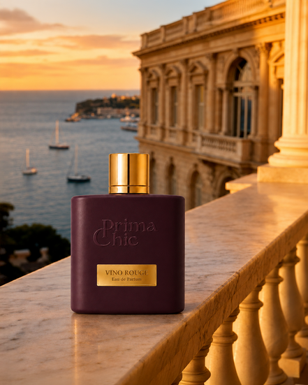 Prima Chic Vino Rouge eau de parfum key ingredients - warm spicy oud unisex   perfume, Dubai UAE