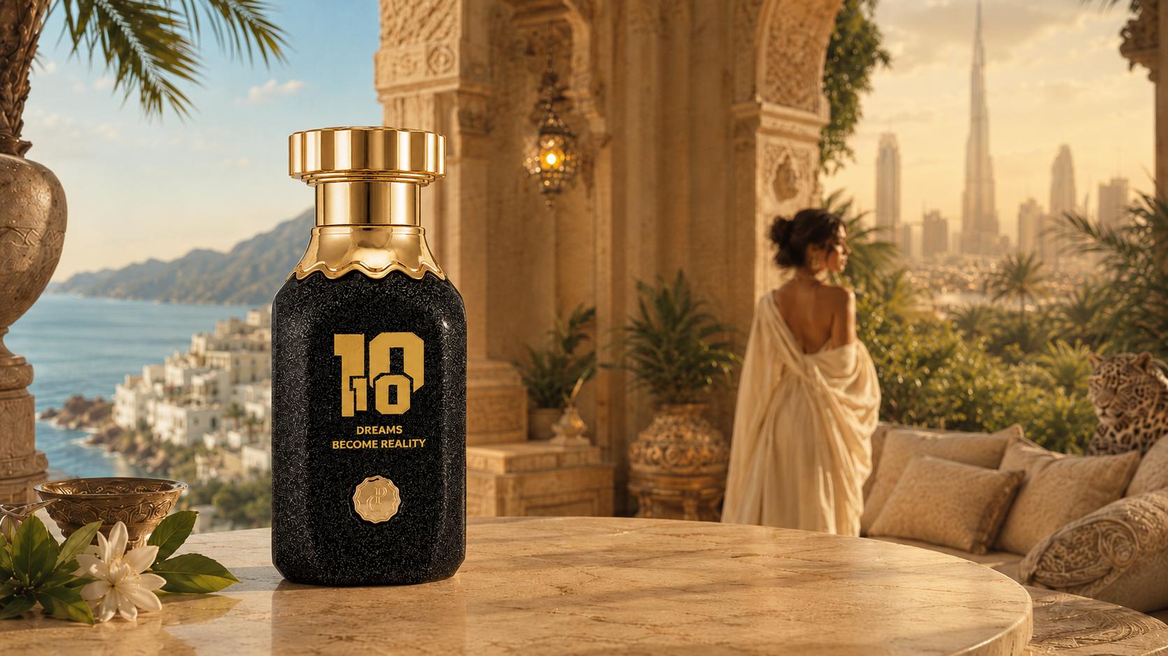 Prima Chic 10:10 eau de parfum - Lifestyle shot unisex premium perfume, Dubai UAE